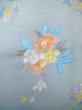 Photo5: J1014Z Used Japanese Pale  Pale Blue KOMON dyed / Silk. Flower,   (Grade A) (5)