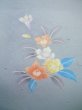 Photo6: J1014Z Used Japanese Pale  Pale Blue KOMON dyed / Silk. Flower,   (Grade A) (6)