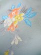 Photo9: J1014Z Used Japanese Pale  Pale Blue KOMON dyed / Silk. Flower,   (Grade A) (9)