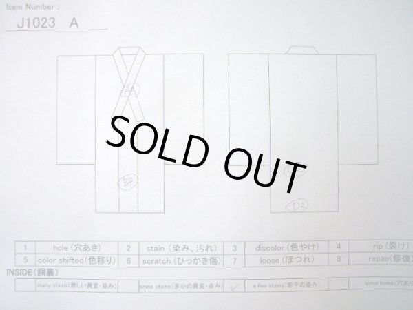 Photo13: J1023A Used Japanese   Black OSHIMA TSUMGI pongee / Silk. Bamboo leaf, TATE YOKO weave  (Grade C) (13)