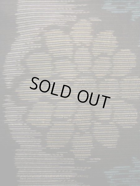 Photo7: J1023B Used Japanese Deep  Brown OSHIMA TSUMGI pongee / Silk. Flower, YOKOSO weave  (Grade B) (7)