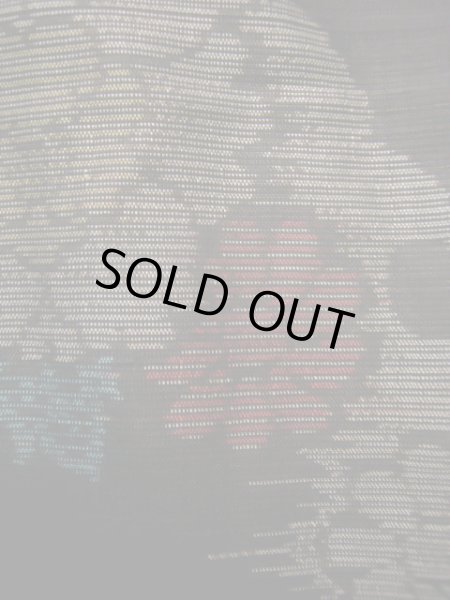 Photo9: J1023B Used Japanese Deep  Brown OSHIMA TSUMGI pongee / Silk. Flower, YOKOSO weave  (Grade B) (9)