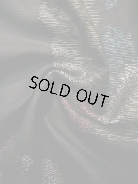 Photo14: J1023B Used Japanese Deep  Brown OSHIMA TSUMGI pongee / Silk. Flower, YOKOSO weave  (Grade B) (14)