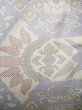 Photo6: J1023J Used Japanese Heather  Multi Color OSHIMA TSUMGI pongee / Silk. Geometrical pattern, TATE YOKO weave  (Grade B) (6)