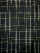 Photo3: J1023L Used Japanese   Black OSHIMA TSUMGI pongee / Silk. Plaid Checks   (Grade B) (3)