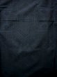 Photo4: J1023Q Used Japanese Deep  Black OSHIMA TSUMGI pongee / Silk. Geometrical pattern, TATE YOKO weave  (Grade B) (4)