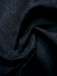 Photo13: J1023Q Used Japanese Deep  Black OSHIMA TSUMGI pongee / Silk. Geometrical pattern, TATE YOKO weave  (Grade B) (13)