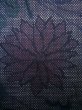 Photo6: J1023R Used Japanese Heather  Gray OSHIMA TSUMGI pongee / Silk. Flower, TATE YOKO weave  (Grade A) (6)