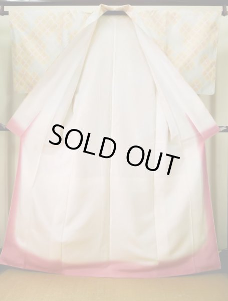 Photo2: Mint J1023T Used Japanese Light Heather Multi Color OSHIMA TSUMGI pongee / Silk. Quadrangle, TATE YOKO weave  (Grade A) (2)