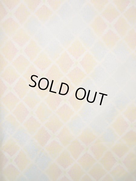 Photo3: Mint J1023T Used Japanese Light Heather Multi Color OSHIMA TSUMGI pongee / Silk. Quadrangle, TATE YOKO weave  (Grade A) (3)