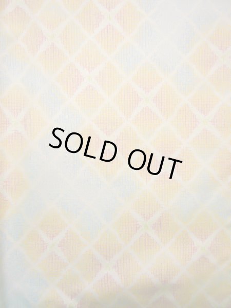 Photo5: Mint J1023T Used Japanese Light Heather Multi Color OSHIMA TSUMGI pongee / Silk. Quadrangle, TATE YOKO weave  (Grade A) (5)