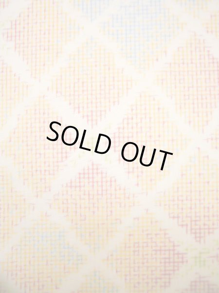 Photo6: Mint J1023T Used Japanese Light Heather Multi Color OSHIMA TSUMGI pongee / Silk. Quadrangle, TATE YOKO weave  (Grade A) (6)