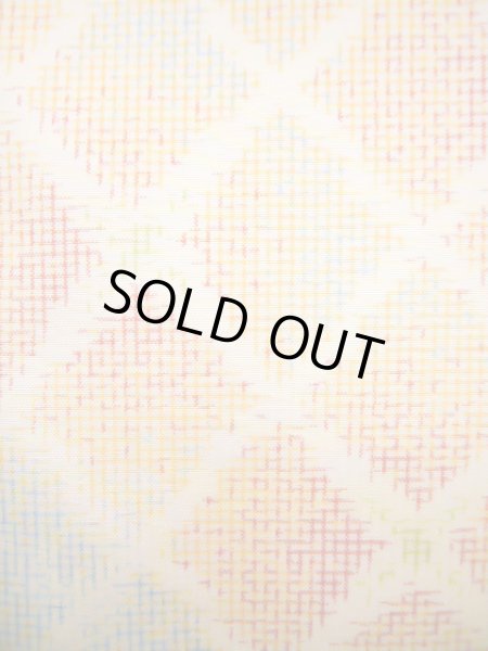 Photo7: Mint J1023T Used Japanese Light Heather Multi Color OSHIMA TSUMGI pongee / Silk. Quadrangle, TATE YOKO weave  (Grade A) (7)