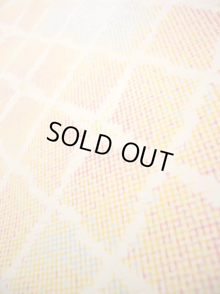 Photo9: Mint J1023T Used Japanese Light Heather Multi Color OSHIMA TSUMGI pongee / Silk. Quadrangle, TATE YOKO weave  (Grade A) (9)