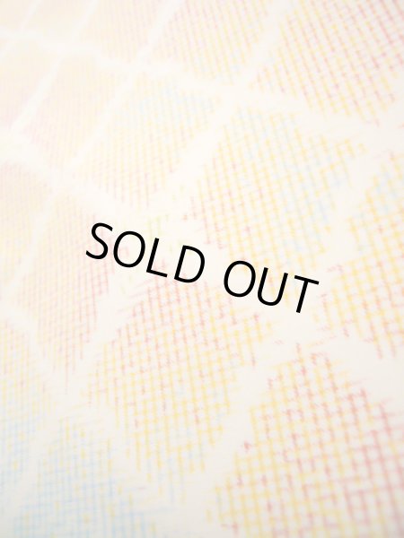 Photo10: Mint J1023T Used Japanese Light Heather Multi Color OSHIMA TSUMGI pongee / Silk. Quadrangle, TATE YOKO weave  (Grade A) (10)