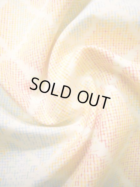 Photo12: Mint J1023T Used Japanese Light Heather Multi Color OSHIMA TSUMGI pongee / Silk. Quadrangle, TATE YOKO weave  (Grade A) (12)