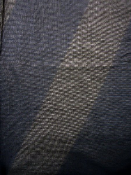 Photo4: J1023V Used Japanese Heather  Black OSHIMA TSUMGI pongee / Silk. Abstract pattern, TATE YOKO weave  (Grade B) (4)