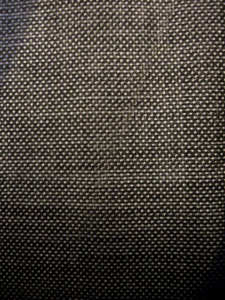 Photo8: J1023V Used Japanese Heather  Black OSHIMA TSUMGI pongee / Silk. Abstract pattern, TATE YOKO weave  (Grade B) (8)