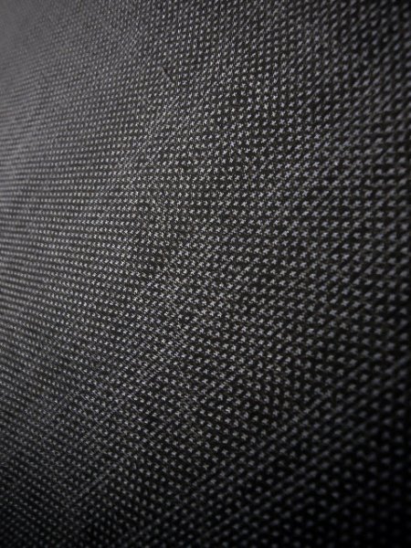 Photo10: J1023V Used Japanese Heather  Black OSHIMA TSUMGI pongee / Silk. Abstract pattern, TATE YOKO weave  (Grade B) (10)