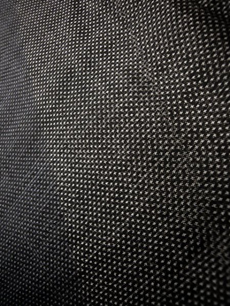 Photo11: J1023V Used Japanese Heather  Black OSHIMA TSUMGI pongee / Silk. Abstract pattern, TATE YOKO weave  (Grade B) (11)