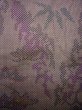 Photo7: J1023W Used Japanese Heather Purplish Gray OSHIMA TSUMGI pongee / Silk. Flower, TATE YOKO weave  (Grade C) (7)