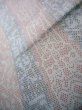 Photo10: J1023X Used Japanese Heather Light Red OSHIMA TSUMGI pongee / Silk. Geometrical pattern TATE YOKO weave  (Grade C) (10)