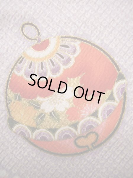 Photo8: J1104J Used Japanese Light Deep Wisteria Kids / Synthetic. Chrysanthemum, rabbitear iris, bell pattern  (Grade C) (8)