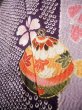 Photo12: J1104J Used Japanese Light Deep Wisteria Kids / Synthetic. Chrysanthemum, rabbitear iris, bell pattern  (Grade C) (12)