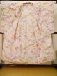 Photo2: J1104K Used Japanese Light Sweet Pink Kids / Silk. Flower, lily, fringed pink pattern  (Grade B) (2)