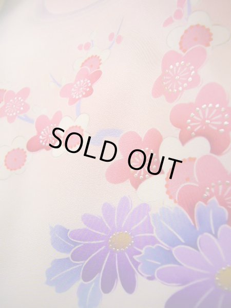 Photo22: J1104R Used Japanese Pale Light Pink Kids / Silk. Peony,   (Grade B) (22)