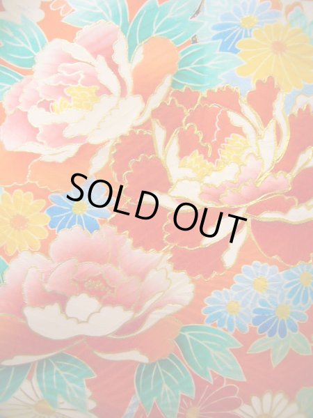 Photo7: J1104S Used Japanese Light  Orange Kids / Silk. Peony,   (Grade B) (7)