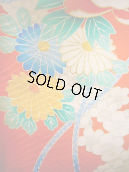 Photo9: J1104S Used Japanese Light  Orange Kids / Silk. Peony,   (Grade B) (9)