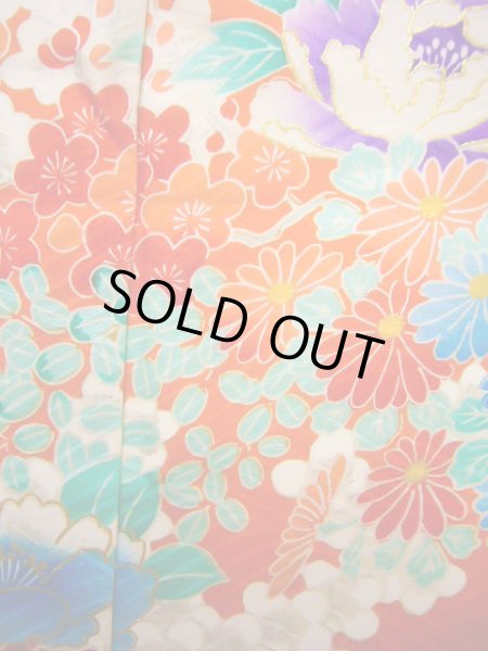 Photo10: J1104S Used Japanese Light  Orange Kids / Silk. Peony,   (Grade B) (10)