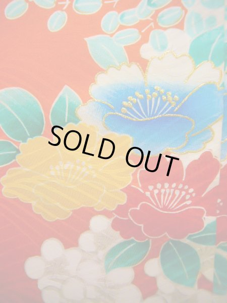 Photo11: J1104S Used Japanese Light  Orange Kids / Silk. Peony,   (Grade B) (11)