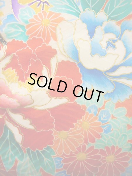 Photo12: J1104S Used Japanese Light  Orange Kids / Silk. Peony,   (Grade B) (12)