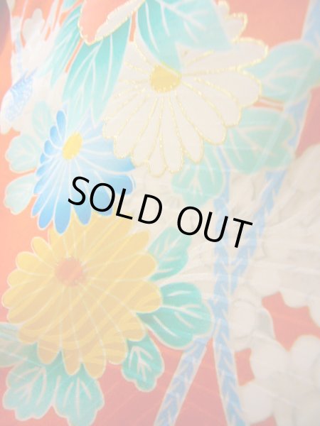 Photo16: J1104S Used Japanese Light  Orange Kids / Silk. Peony,   (Grade B) (16)