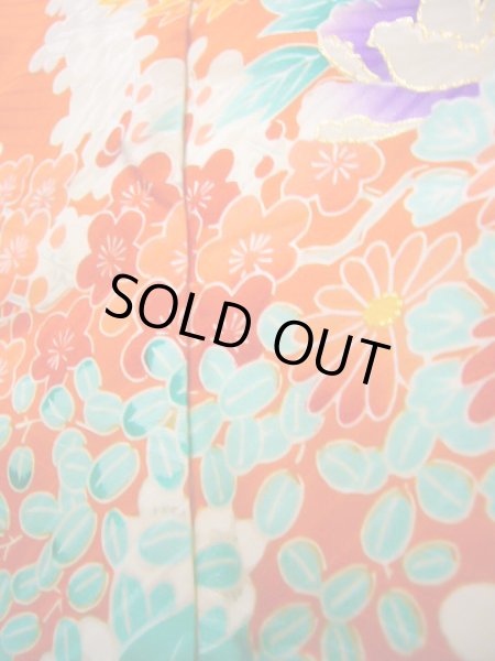 Photo17: J1104S Used Japanese Light  Orange Kids / Silk. Peony,   (Grade B) (17)