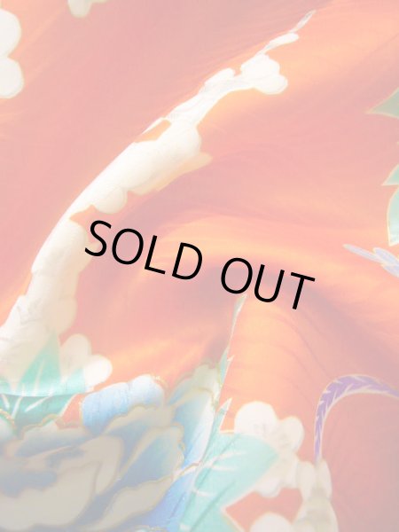 Photo21: J1104S Used Japanese Light  Orange Kids / Silk. Peony,   (Grade B) (21)