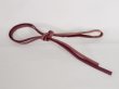 Photo1: J1107XJ Used Japanese   Dark Red OBIJIME decorative string/cord/rope   leather  (Grade B) Flat type (1)