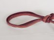 Photo2: J1107XJ Used Japanese   Dark Red OBIJIME decorative string/cord/rope   leather  (Grade B) Flat type (2)