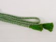 Photo4: J1108XF Used Japanese   Green OBIJIME decorative string/cord/rope   beads  (Grade B) Round type (4)