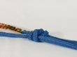 Photo3: J1108XN Used Japanese Pale  Blue OBIJIME decorative string/cord/rope     (Grade B) Flat type (3)