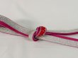 Photo4: J1108XY Used Japanese   Rose OBIJIME decorative string/cord/rope     (Grade B) Flat type (4)