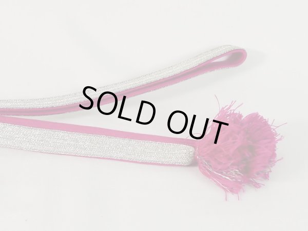 Photo5: J1108XY Used Japanese   Rose OBIJIME decorative string/cord/rope     (Grade B) Flat type (5)