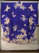 Photo1: J1111N Used Japanese Deep  Blue Kids / Silk. Chrysanthemum,   (Grade B) (1)