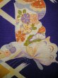 Photo6: J1111N Used Japanese Deep  Blue Kids / Silk. Chrysanthemum,   (Grade B) (6)