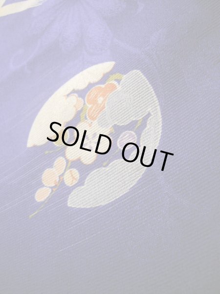 Photo18: J1111N Used Japanese Deep  Blue Kids / Silk. Chrysanthemum,   (Grade B) (18)