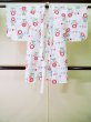 Photo2: J1111X Used Japanese   White Kids / Cotton. Flower sunflower pattern  (Grade C) (2)