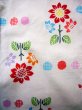 Photo3: J1111X Used Japanese   White Kids / Cotton. Flower sunflower pattern  (Grade C) (3)