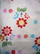 Photo4: J1111X Used Japanese   White Kids / Cotton. Flower sunflower pattern  (Grade C) (4)